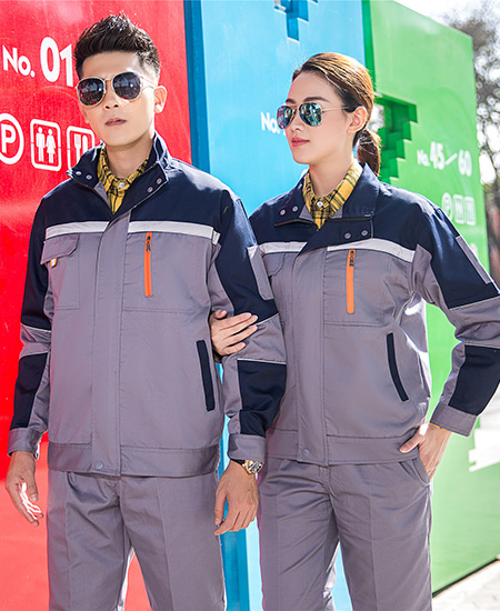 潍坊工作服-中灰拼藏青肩